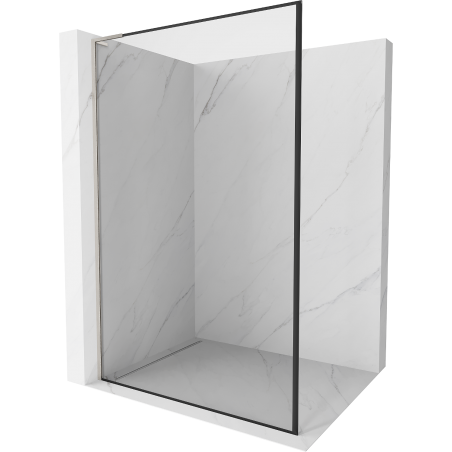 Mexen Kioto L paroi de douche Walk-in 100 x 200 cm, motif noir, nickel brossé - 800-100-103-97-70