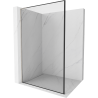 Mexen Kioto L paroi de douche Walk-in 100 x 200 cm, motif noir, nickel brossé - 800-100-103-97-70