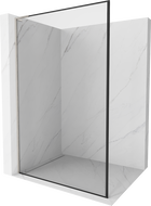 Mexen Kioto L paroi de douche Walk-in 100 x 200 cm, cadre noir, nickel brossé - 800-100-103-97-70