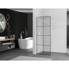 Mexen Kioto L paroi de douche Walk-in 90 x 200 cm, grille noire, blanche - 800-090-103-20-77