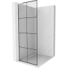 Mexen Kioto L paroi de douche Walk-in 90 x 200 cm, grille noire, blanche - 800-090-103-20-77