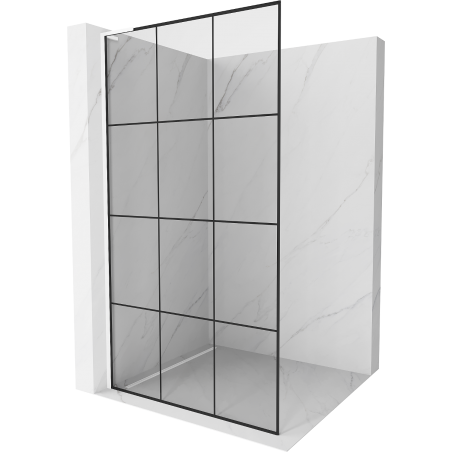Mexen Kioto L paroi de douche Walk-in 100 x 200 cm, motif noir, blanc - 800-100-103-20-77
