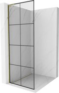 Mexen Kioto L paroi de douche Walk-in 80 x 200 cm, grille noire, dorée - 800-080-103-50-77