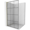 Mexen Kioto L paroi de douche Walk-in 100 x 200 cm, motif noir, doré - 800-100-103-50-77