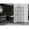 Mexen Kioto L paroi de douche Walk-in 110 x 200 cm, grille noire, dorée - 800-110-103-50-77
