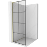 Mexen Kioto L paroi de douche Walk-in 80 x 200 cm, grille noire, doré brossé - 800-080-103-55-77