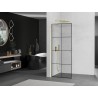 Mexen Kioto L paroi de douche Walk-in 90 x 200 cm, grille noire, or brossé - 800-090-103-55-77