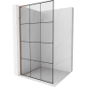 Mexen Kioto L paroi de douche Walk-in 100 x 200 cm, motif noir, or rose - 800-100-103-60-77