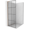 Mexen Kioto L paroi de douche Walk-in 80 x 200 cm, motif noir, laiton brossé - 800-080-103-65-77