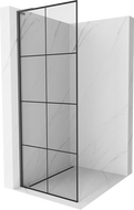 Mexen Kioto L paroi de douche Walk-in 80 x 200 cm, grille noire, gris canon brossé - 800-080-103-66-77