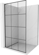 Mexen Kioto L paroi de douche Walk-in 120 x 200 cm, grille noire, gris fusil brossé - 800-120-103-66-77