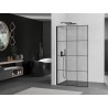 Mexen Kioto L paroi de douche Walk-in 100 x 200 cm, grille noire, noir - 800-100-103-70-77