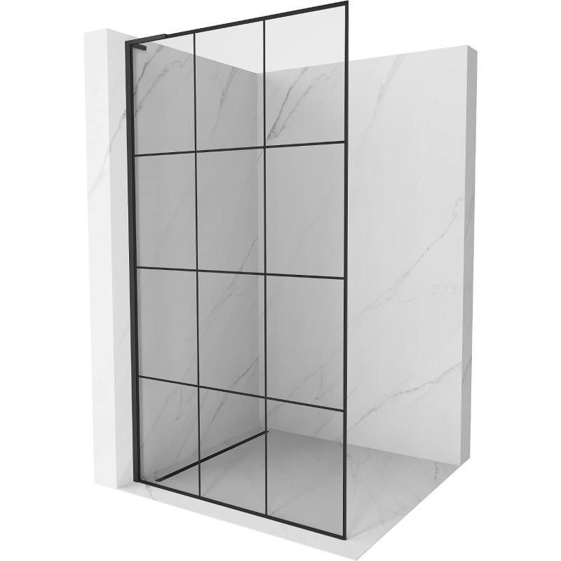 Mexen Kioto L paroi de douche Walk-in 100 x 200 cm, grille noire, noir - 800-100-103-70-77