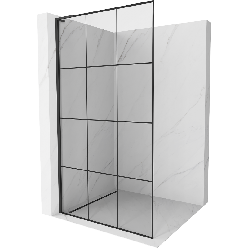 Mexen Kioto L paroi de douche Walk-in 100 x 200 cm, motif noir, noir - 800-100-103-70-77