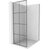 Mexen Kioto L paroi de douche Walk-in 70 x 200 cm, motif noir, nickel brossé - 800-070-103-97-77