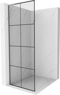 Mexen Kioto L paroi de douche Walk-in 90 x 200 cm, grille noire, nickel brossé - 800-090-103-97-77