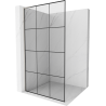 Mexen Kioto L paroi de douche Walk-in 100 x 200 cm, motif noir, nickel brossé - 800-100-103-97-77