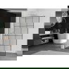 Mexen Kioto L paroi de douche Walk-in 110 x 200 cm, motif noir, nickel brossé - 800-110-103-97-77