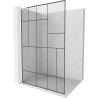 Paroi de douche Mexen Kioto L Walk-in 100 x 200 cm, motif noir, blanc - 800-100-103-20-78