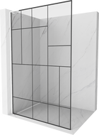 Paroi de douche Mexen Kioto L Walk-in 100 x 200 cm, motif noir, blanc - 800-100-103-20-78