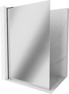 Mexen Kioto L paroi de douche Walk-in 70 x 200 cm, miroir, noir - 800-070-103-70-50