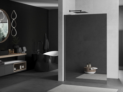 Mexen Kioto L paroi de douche Walk-in 80 x 200 cm, miroir, noir - 800-080-103-70-50