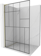 Mexen Kioto L paroi de douche Walk-in 110 x 200 cm, motif noir, or - 800-110-103-50-78