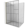 Mexen Kioto L paroi de douche Walk-in 80 x 200 cm, motif noir, doré - 800-080-103-50-78