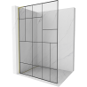 Mexen Kioto L paroi de douche Walk-in 80 x 200 cm, motif noir, finition dorée - 800-080-103-55-78