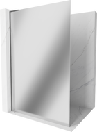 Mexen Kioto L paroi de douche Walk-in 80 x 200 cm, miroir, gris foncé brossé - 800-080-103-66-50