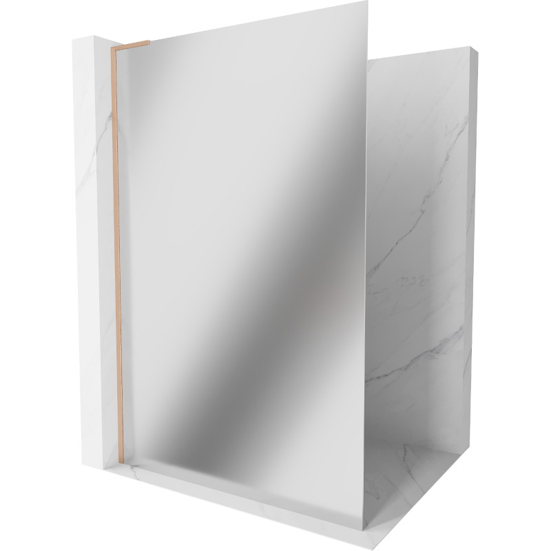 Mexen Kioto L paroi de douche Walk-in 70 x 200 cm, miroir, cuivre brossé - 800-070-103-65-50