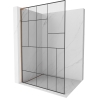 Mexen Kioto L paroi de douche Walk-in 110 x 200 cm, motif noir, or rose - 800-110-103-60-78