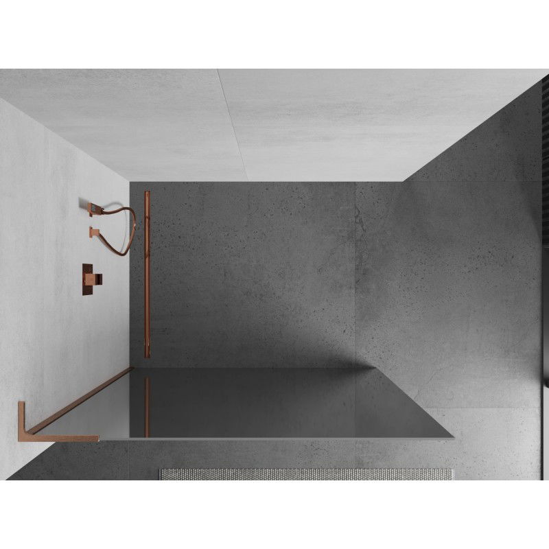 Mexen Kioto L cloison de douche Walk-in 90 x 200 cm, miroir, cuivre brossé - 800-090-103-65-50