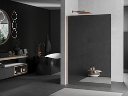 Mexen Kioto L paroi de douche Walk-in 100 x 200 cm, miroir, laiton brossé - 800-100-103-65-50