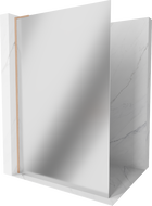 Mexen Kioto L paroi de douche Walk-in 100 x 200 cm, miroir, laiton brossé - 800-100-103-65-50