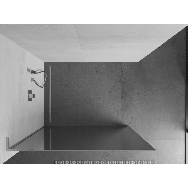 Mexen Kioto L paroi de douche Walk-in 70 x 200 cm, miroir, nickel brossé - 800-070-103-97-50