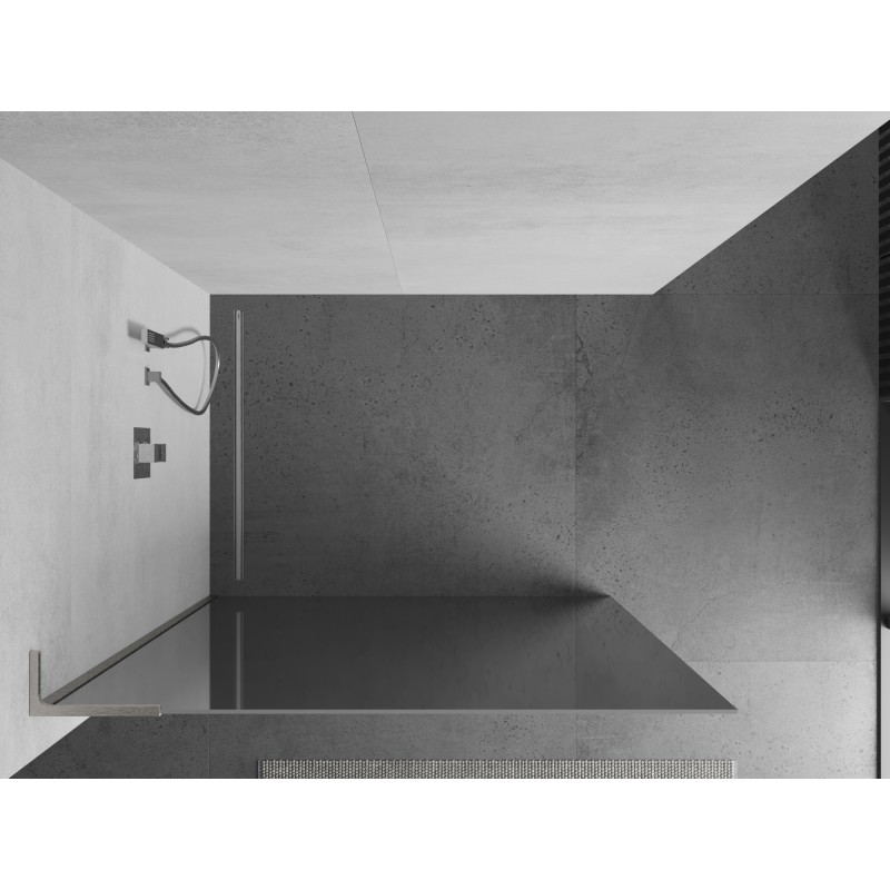Mexen Kioto L paroi de douche Walk-in 80 x 200 cm, miroir, nickel brossé - 800-080-103-97-50