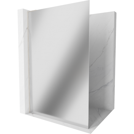 Paroi de douche Mexen Kioto L Walk-in 100 x 200 cm, miroir, nickel brossé - 800-100-103-97-50