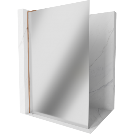 Mexen Kioto L paroi de douche Walk-in 120 x 200 cm, miroir, or rose - 800-120-103-60-50