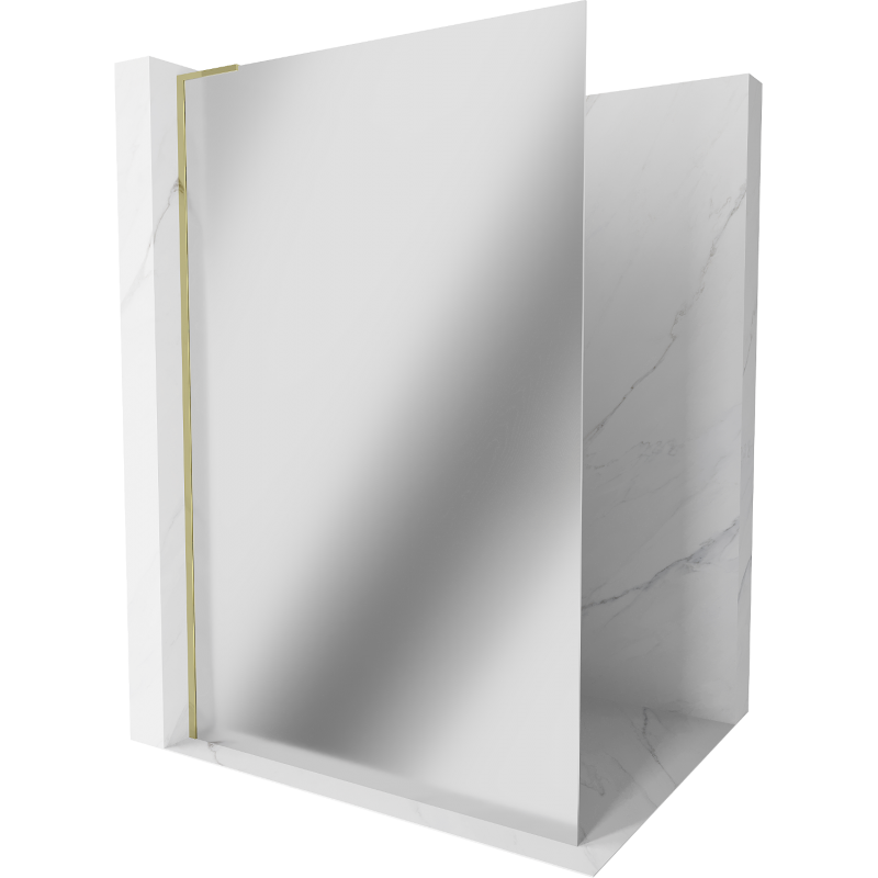 Mexen Kioto L paroi de douche Walk-in 110 x 200 cm, miroir, or - 800-110-103-50-50