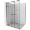 Mexen Kioto L paroi de douche Walk-in 70 x 200 cm, motif noir, nickel brossé - 800-070-103-97-78