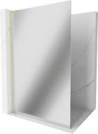 Mexen Kioto L paroi de douche Walk-in 70 x 200 cm, miroir, doré brossé - 800-070-103-55-50