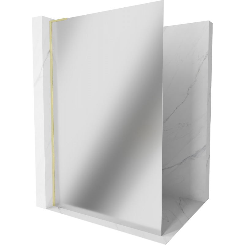 Mexen Kioto L Panneau de douche Walk-in 110 x 200 cm, miroir, or brossé - 800-110-103-55-50
