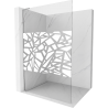 Mexen Kioto L paroi de douche Walk-in 100 x 200 cm, motif blanc, chrome - 800-100-103-01-85