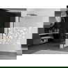 Mexen Kioto L paroi de douche Walk-in 100 x 200 cm, motif blanc, noir - 800-100-103-70-85