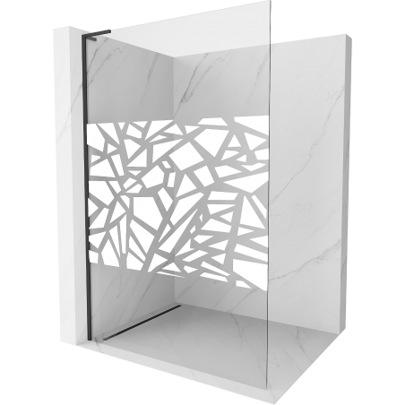 Mexen Kioto L paroi de douche Walk-in 70 x 200 cm, motif blanc, noir - 800-070-103-70-85