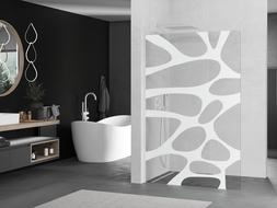 Mexen Kioto L paroi de douche Walk-in 70 x 200 cm, motif blanc, blanc - 800-070-103-20-97