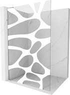Mexen Kioto L paroi de douche Walk-in 100 x 200 cm, vague blanche, chrome - 800-100-103-01-97