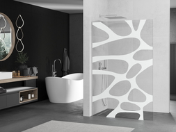 Mexen Kioto L paroi de douche Walk-in 70 x 200 cm, motif blanc, chrome - 800-070-103-01-97
