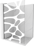 Mexen Kioto L paroi de douche Walk-in 90 x 200 cm, vague blanche, noir - 800-090-103-70-97